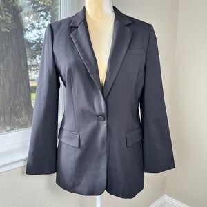 MM LaFleur Yasmine Blazer Womens 4 Black Italian Wool‎ Stretch Business Luxury